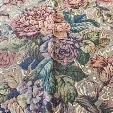 Vintage Tapestry Floral Jacquard Gold Cord Trim Tablecloth ...