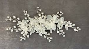 Silver Hair Clip With White Chiffon Flowers - Etsy