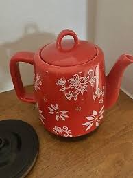 Electric/teapot/red ceramic/mint | eBay