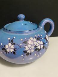 RS Made in Japan Vintage 1940's Blue & white Lusterware Cherry blossom Teapot | eBay