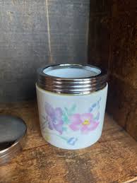 Vintage Floral Bone China Egg Coddler // Metal Screw-on Lid ...