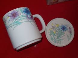 Kingsbridge Group Stoneware 10 oz Cup Mug with Cover/Coaster ...