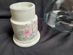 Vintage Glass Globe Candle Holder: Floral Base Hurricane ...