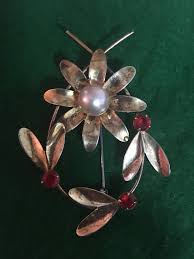 RARE BEAUTIFUL VINTAGE MANTEY STERLING SILVER FLOWER BROOCH ...