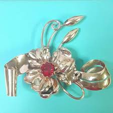 Vintage Signed A Regel 1/20 12K Gold Filled GF Flower Brooch ...