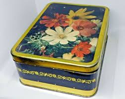 1961 Vintage Empty Tin Box for Needlework Casket Hand Craft ...