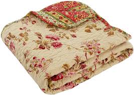 Vintage Rose Floral Cotton Quilted Scalloped 3-Piece Reversible Quilt – Cozy Line Home Fashions