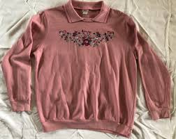 Vintage Adrian Delafield L Sweatshirt Embroidered Birds ...