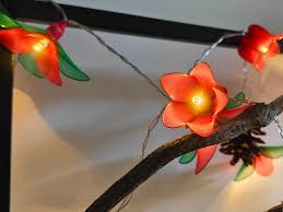 Christmas Poinsettia Fairy Lights: Handmade Romantic Flower ...