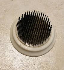 Vintage Flower Frog Lot Of 3 Both Metal And Glass White/Green/Clear | eBay