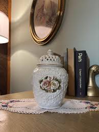 Vintage Porcelain Floral Potpourri Jar With Lid – Raised ...