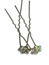 Vintage Hair Barrette - Silver Tone with Gemstones in a ...