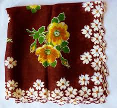 Vintage Hankie Flowers Scalloped Edge HANDKERCHIEF 1940S Vintage Hankies by Vintagelady7 - Etsy