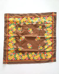 70's Retro Floral Scarf - Vintage Headscarf, Necktie, Arm/ankle Cuff, Hair Tie, Belt And/or Purse Decoration - Etsy