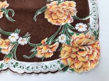 Brown Floral Vintage Handkerchiefs for Women for sale | eBay