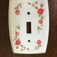 Red Roses Switch Plate Cover White Plastic Curved Ogee Edge Vintage 1960s Home Decor 1 Toggle Plate Cover 3 X 4.75 Inches - Etsy