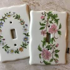 Vintage Ceramic Single Light Switch Plate Cover Plates, Pair of Floral Ceramic Single Light Switch Cover Plates - Etsy UK
