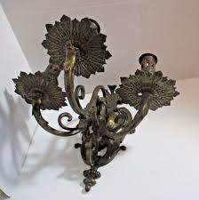 Victorian Ornate Beautiful Cast Brass 3 Arm Candle Wall Sconce 1800s Antique | eBay