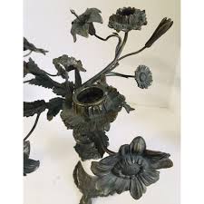 Vintage Metal Candelabra 4 Candle Holders With Decorative Floral Stems #1 - Etsy