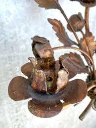 Vintage 1970s German Floral Chandelier by Hans Kögl with 3 Arms and Bronze Finish For Sale at 1stDibs