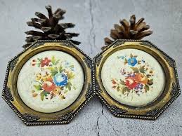 Vintage plates, brass, porcelain, hand-painted. Antique wall decorations | eBay