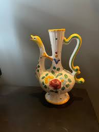 Vintage Italian Hand Painted Pitcher Vase With Bird Head Spout. - Etsy Australia