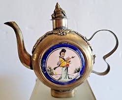 Antique Chinese Tibetan Silver, Hand Painted Porcelain, Jade Teapot | eBay