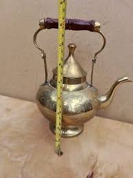 Vintage Old Antique Metal Hot Water brass tea pot 8" small coffee Decorative | eBay