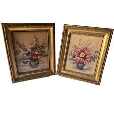louise biron | Accents | Vintage Gold Set Of Two Flowersbotanical In Vase Louise Biron Picture W2 | Poshmark