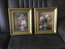 Vintage Pair Framed Floral Prints of Oil Paintings - Etsy India