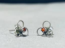Exquisite Vintage Native American Navajo Coral Sterling Silver Floral – Nativo Arts