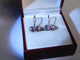 Vintage USSR Pair Stud Earrings Sterling Silver 925 Stone Jewelry Women's 2.43gr | eBay