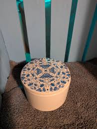 Decorative Ceramic Jar w/ Blue Floral Toile | Mercari