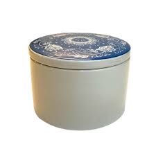Tarro de cerámica vintage color marfil con tapa azul - Etsy ...