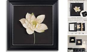 Vintage Floral Wall Art Home Decor,The Vintage Flower 16L" x 16W" White Lotus | eBay