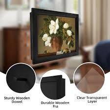 Hidden Gun Safe Photo Frame, Wall-Mounted Concealment Cabinet, Wooden Pistol Holder Home Decor - Walmart.com