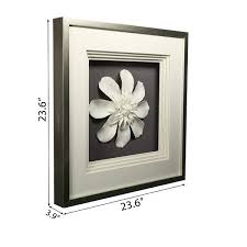 HUJI Porcelain Flower Shadow Box Wall Décor - Bed Bath & Beyond - 34337772