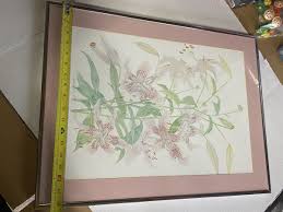 Vintage Framed Poster Rubrum Lilies By Robin Eschner 18 X 24 ...
