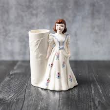Porcelain Florence Ceramics Lady Woman White Bud Vase Made ...