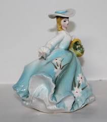 Vintage LEFTON Southern Belle with Flower Basket PLANTER ...