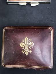 Vintage Vanity Decor Set: Leather Compact, Mirror, Pill Box ...