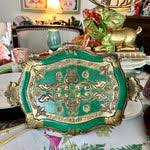 Vintage Florentine Tray, Italian, Green and Gold – The House of Hanbury