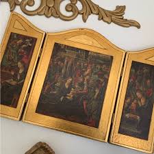 Art | Florentine Style Religious Triptych Annunciation ...
