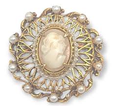 Vintage FLORENZA Goldtone Cameo Pin Brooch Pendant | eBay