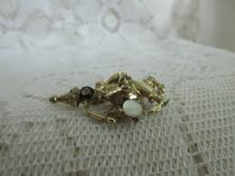 Vintage Gold Colored Clown Brooch with Rhinestone Eye | eBay