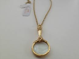 1928 Jewelry Gold Toned Magnifying Glass Necklace | eBay