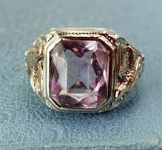 Vintage 10k M.G. Light Purple Love Bird Ring Sz8.75 Solid ...