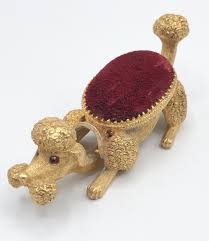 Vintage Signed Florenza Poodle Dog Sewing Pin Cushion ...