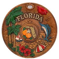 Vintage Florida State Souvenir Plate Ceramic Wall Hanging ...