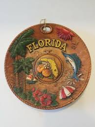 Mid Century Florida Souvenir Plate 3D Multi Color 8 inch ...